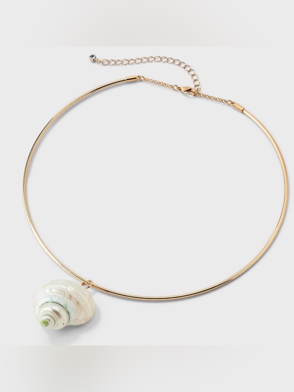 a new day Gold Choker Necklace with White Shell Charm